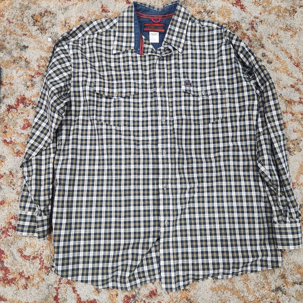 Wrangler 20X Black and White Plaid Shirt 2XL
